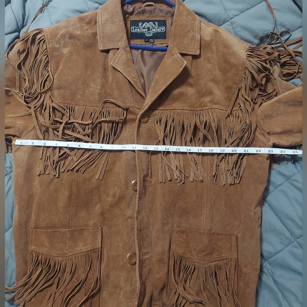 Vintage Leather Gallery Brown Fringe Jacket - Picture 11 of 12